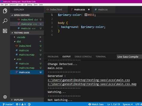 How To Setup Output Path To Compiled Css Files Using `vscode Live Sass