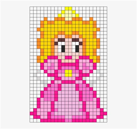 Princess Peach Perler Bead Pattern Bead Sprite Pixel Art Mario