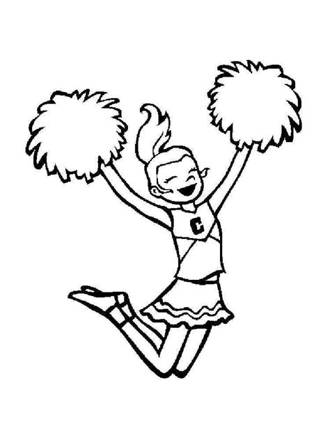 Coloring Pages Cheerleading Pom Cheerleader Team Cheer Go Spirit