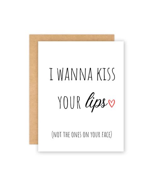 Kiss Your Lips Greeting Card Raunchy Card Valentine S Etsy
