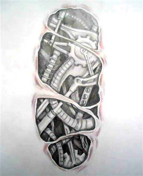 Biomechanical Under Skin Tattoo Design