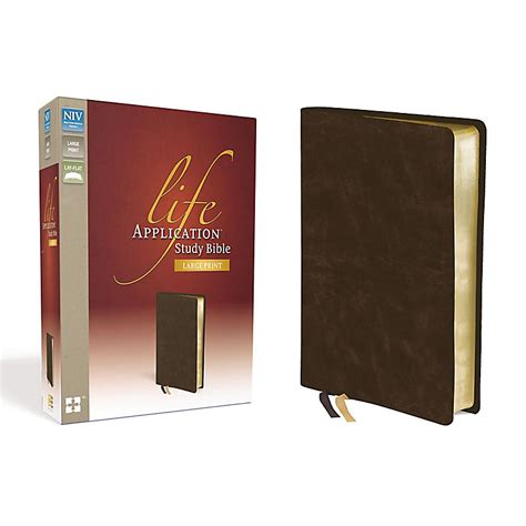 Niv Life Application Study Bible Large Print Bonded Leather Brown