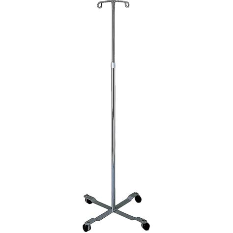Dukal Iv Poles Stand With 2 Hook Chrome Plated Steel Stand 4 Caster