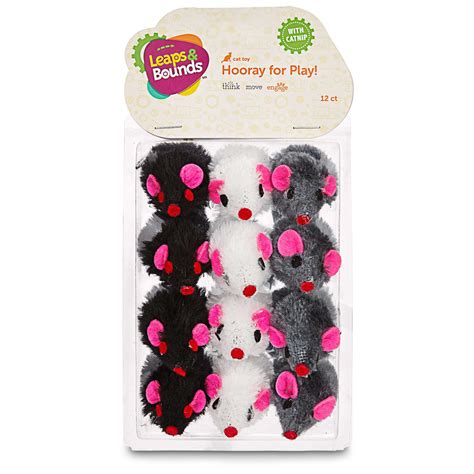 Leaps And Bounds Fuzzy Mice Cat Toys With Catnip Pack Of 12 Petco