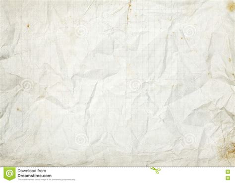 Crumpled Blank White Old Lined Paper Background Stock Image Image Of