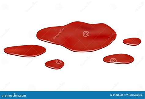 Blood Puddle On A White Isolated Background Spill Of Red Paint Vector