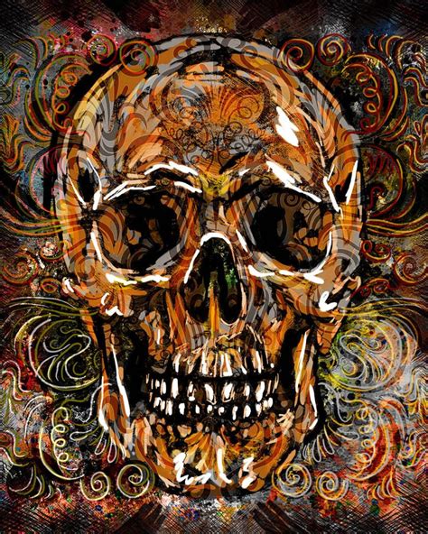 Skull Art Print Sugar Skull Canvas Day Of The Dead