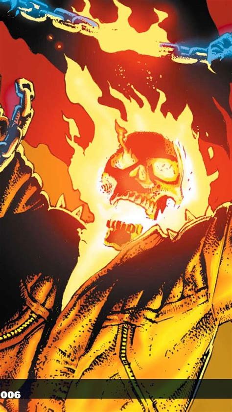 Marvel Ghost Rider Komik Keajaiban Pengendara Hantu Wallpaper Ponsel