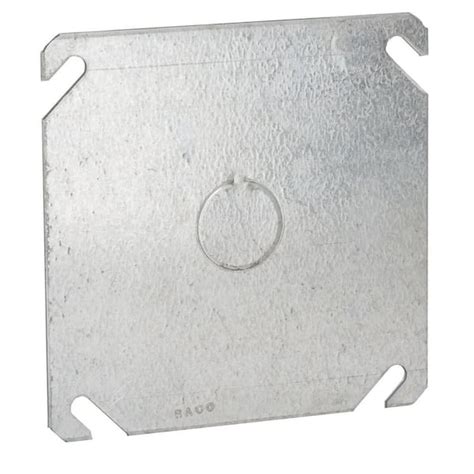 Raco 4 In W Steel Metallic 2 Gang Flat Blank Square Cover With One 12