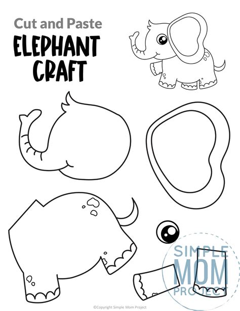 Free Printable Elephant Craft Template Elephant Crafts Safari Animal