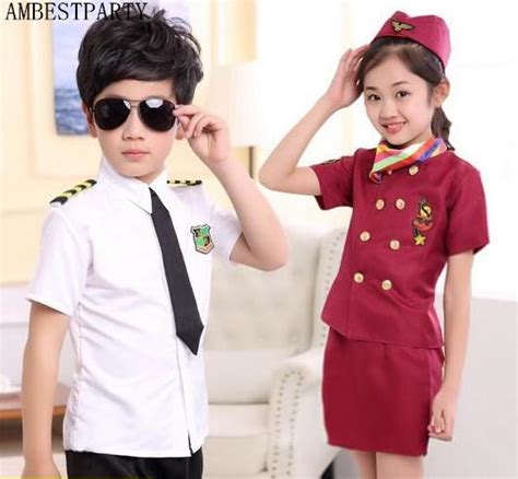 Performance Clothing Dance Dress Girls Stewardess Clothes Pilot