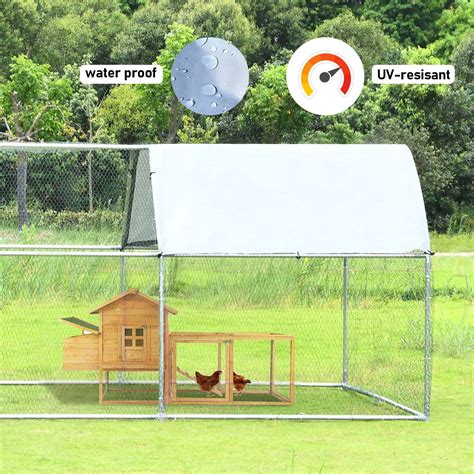 Large Metal Chicken Coop Run Walk In Poultry Cage Chicken Run House Pen