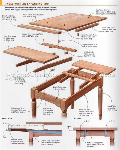 2620 Expanding Table Plans Furniture Plans Woodworking Furniture