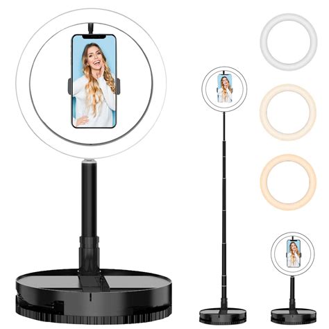 Music stand lights are most commonly used by orchestral musicians who need to illuminate their sheet music when playing. 10" Ring Light with Adjustable Stand and Phone Holder, Foldable YouTube Video, Makeup,Dimmable ...