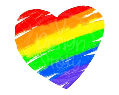 Distressed Rainbow Heart Design LGBT Pride Day Sublimation PNG Etsy