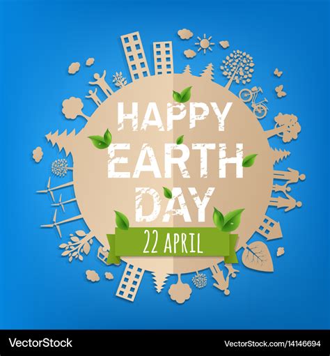 Happy Earth Day Postcard Royalty Free Vector Image
