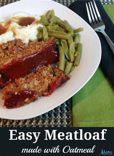 1/2 cup plain bread crumbs (or slightly ground oats). Easy Meatloaf #Recipe with Oatmeal for a Great Family Meal ...