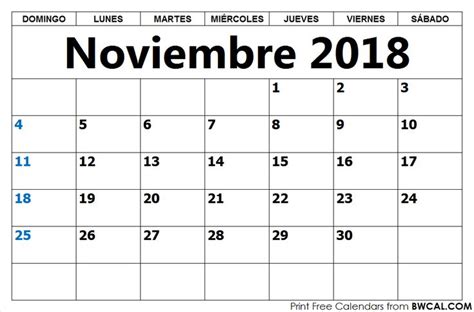 Calendario Noviembre 2018 Imprimir Gratis Imprimir Sobres Saludos De