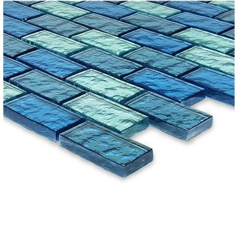 Blue Blend 1 X 2 Mosaic Tile Gg82348b18 Mosaic Glass Tile