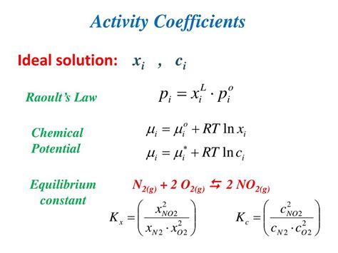 Activity Coefficient Formula Equation And Solved Questions