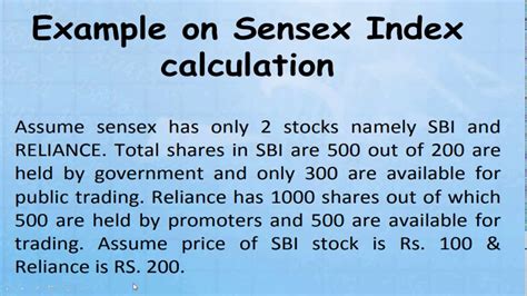 Sensex Nifty Calculation In Stock Market Youtube