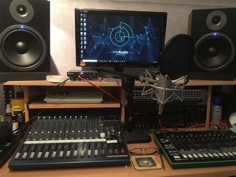 My Electronic Music Studio Desk | Music studio desk, Electronic music ...