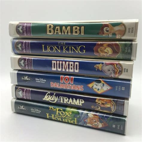 Disney Media Disney Animated Vhs Movies Lot Of Bambi Dumbo Lion King Dalmatians Lady Tramp