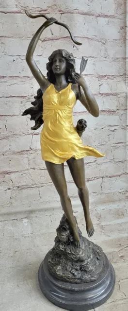 Artemis Diana Goddess Mythology Greek Roman Statue Genuine Bronze Decor