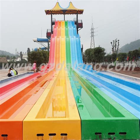 China Rainbow Water Slide With Slip Carpet China Water Park Equipment