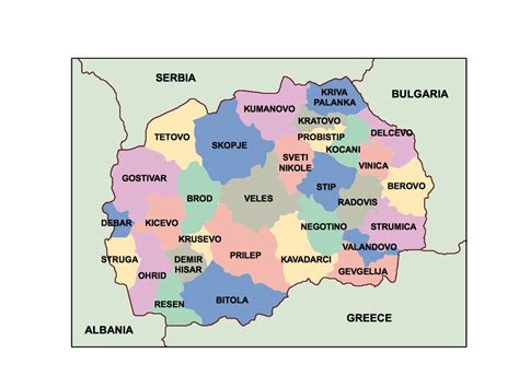 Macedonia Presentation Map Vector Maps