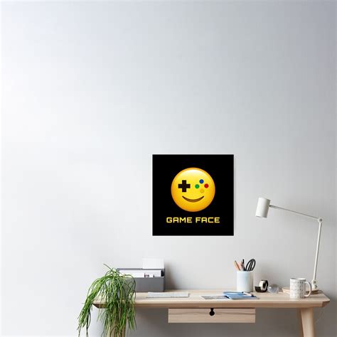 Game Face Emoji Emoticon Yellow Gamer Controller Face Poster For Sale