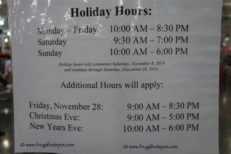 Costco Holiday Shopping Hours 2014 | Frugal Hotspot