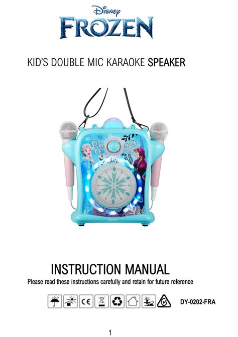 Disney Frozen Kids Double Mic Karaoke Speaker Instruction Manual Pdf
