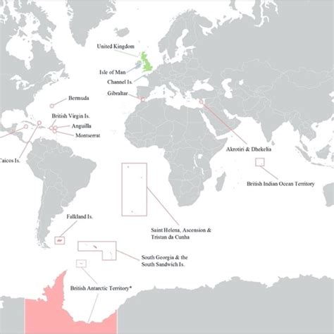 Map Showing The 14 Uk Overseas Territories Download Scientific Diagram
