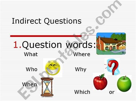 Esl English Powerpoints Indirect Questions