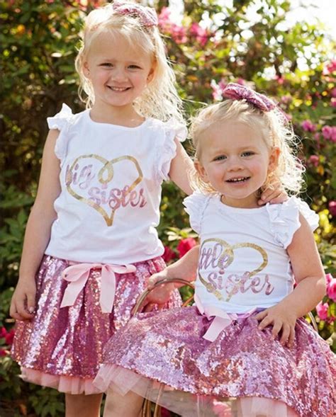Little Sisters Matching 3 Pcs Set Little Girl Skirts Sister Outfits
