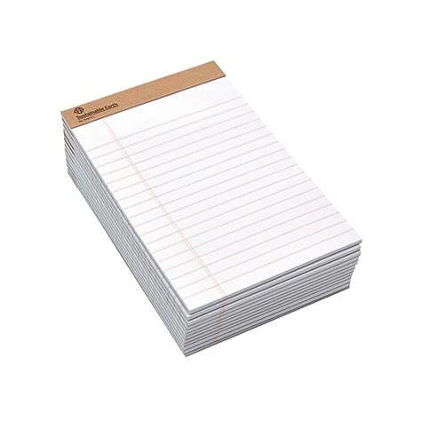 Sustainable Earth By Staples 5 X 8 White Perforated Notepads Wide