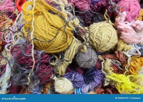 Various Colors Of Wool Stock Image Image Of Brown Detail 95663379