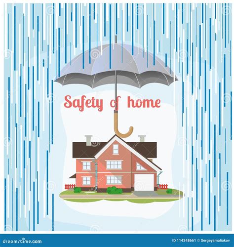 Safety Home Illustration Colorful Illustrations Stock Vector