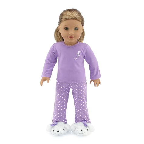 Emily Rose 18 Inch Doll Clothes Purple Polka Dot Doll