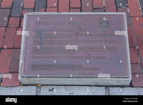 Statue Of Arnold Red Auerbach Located In Quincy Market Boston