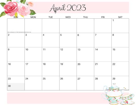2023 Free Printable Pretty Floral Calendar Printables And Inspirations