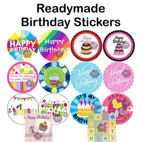 Readymade Stickers Birthday Dicesry T And Favor