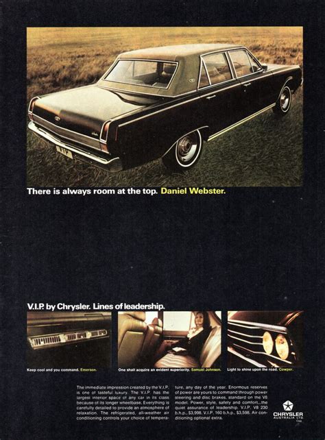 1969 Vf Chrysler Valiant Vip Sedan Aussie Original Magazine