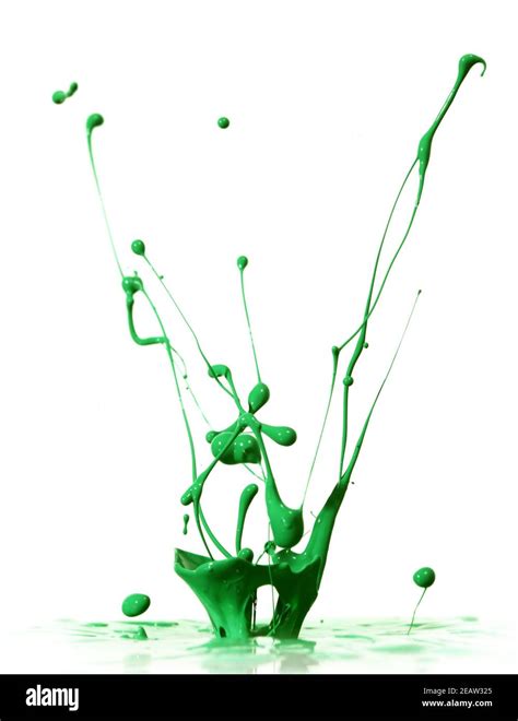 Green Paint Splashing Stock Photo Alamy