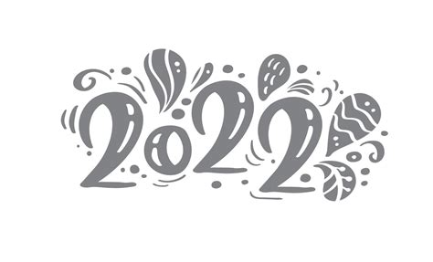 Kerstkaart Gelukkig Nieuwjaar 2022 Jaar Logo Kalligrafie Tekst Vector