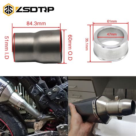 Zsdtrp Universal Stainless Steel Motorcycle Exhaust Pipe Adapters