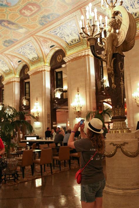 Chicagos Palmer House Hotel Features A Grand Gilded Lobby Designed In
