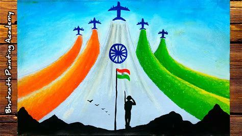 How To Draw Independence Day Drawing Republic Day Drawing With Oil