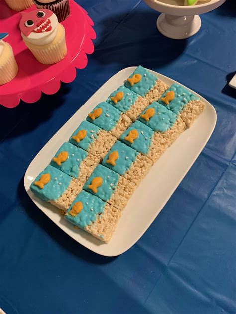 Baby Shark Party Rice Krispy Treats Kids Birthday Snacks Cookie
